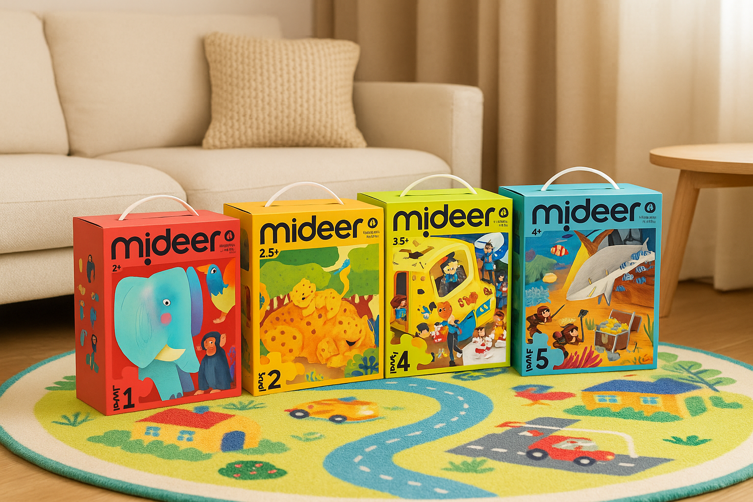 Mideer Progressive Puzzle Set Level 5 displayed at home