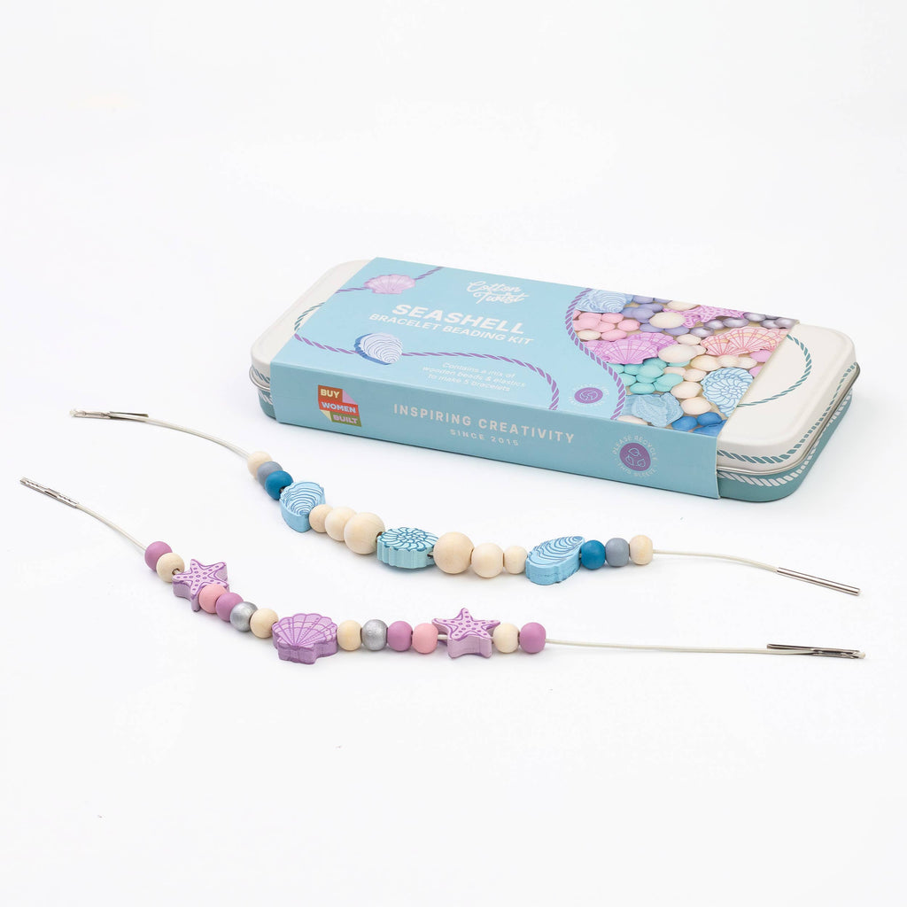 Seashell Bracelet Kit tin packaging