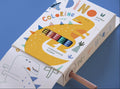 Dinosaur coloring roll kit with 5 colored pencils