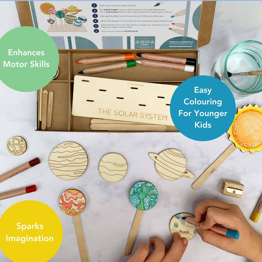 Child assembling solar system craft kit